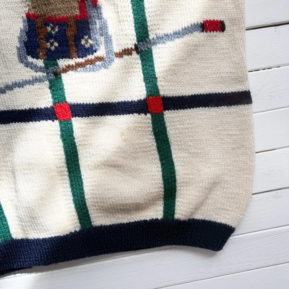 vtg Berek cream fly fishing fisherman wool intarsia cardigan‎ sweater - Picture 6 of 7